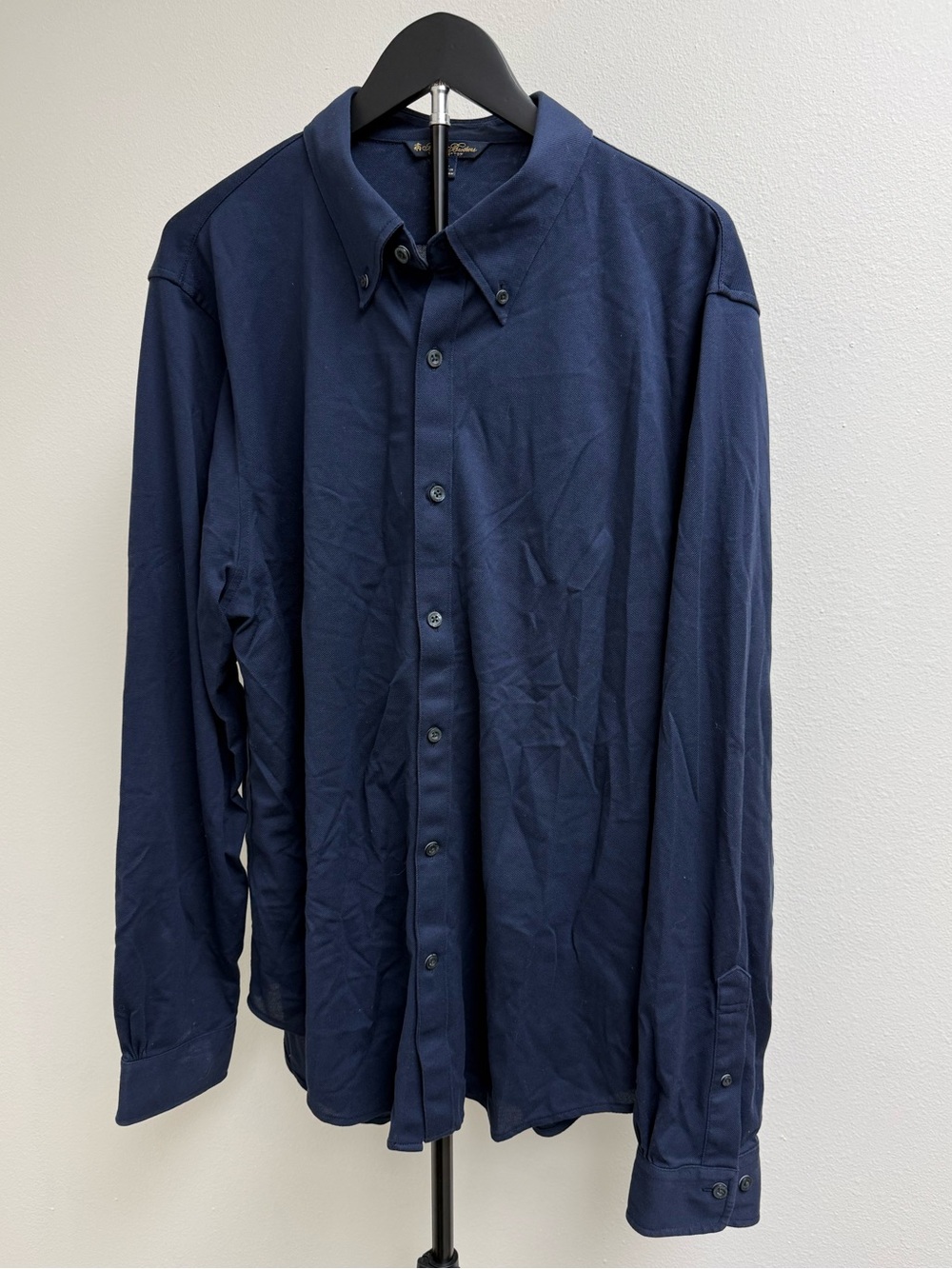 Brooks Brothers Navy Button-Down Dress Shirt 100% Supima Cotton